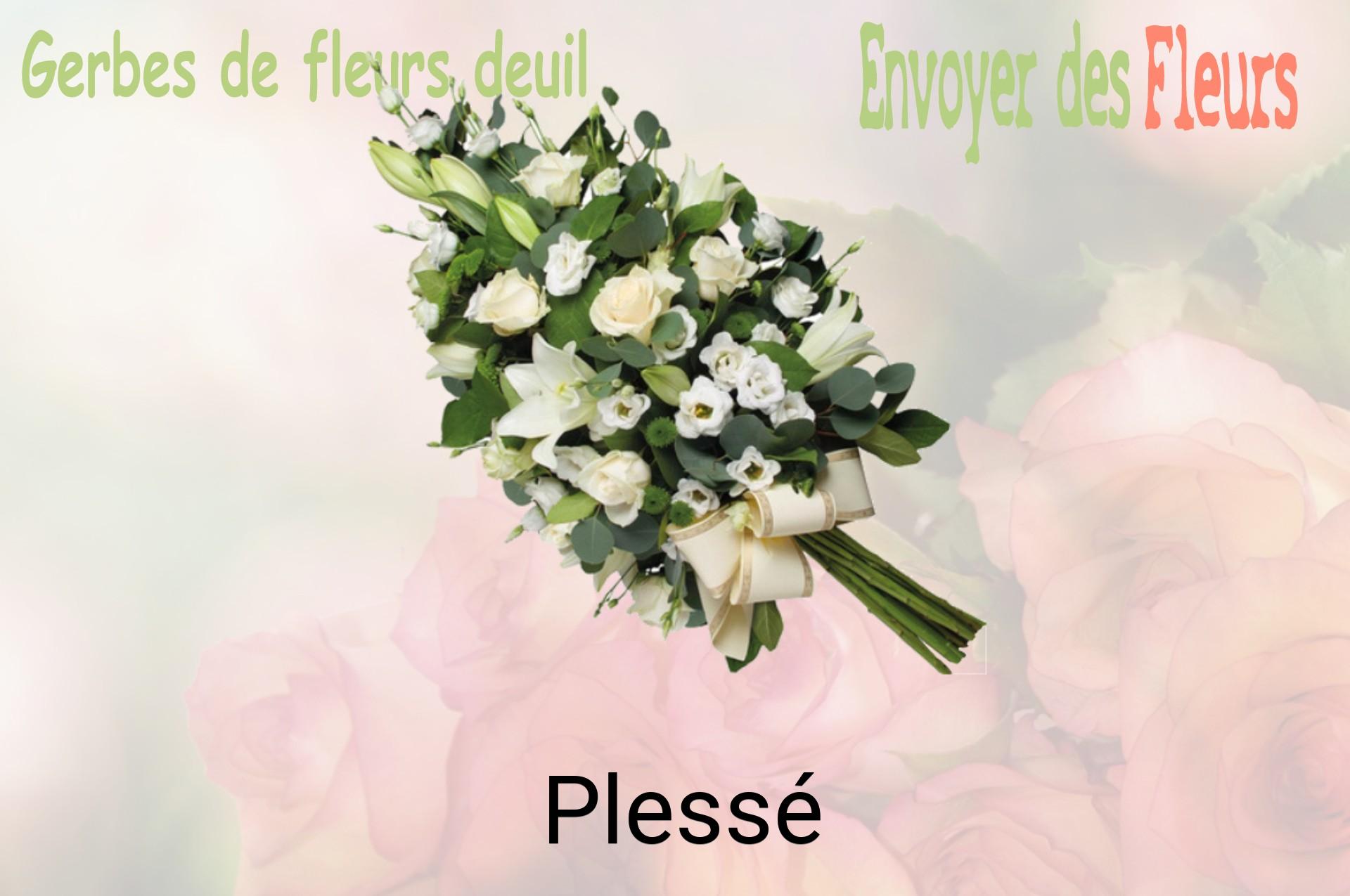 Gerbe de fleurs de deuil livrée à Plessé